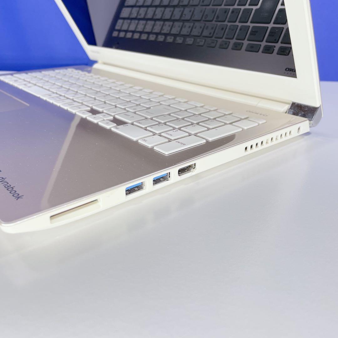 美品✨大容量SSD Windows11✨ゴールド✨東芝ノートパソコン薄型カメラ