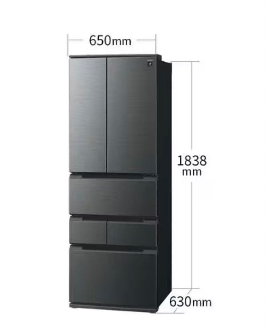 SHARP冷蔵庫 ブラック シルバー 6ドア