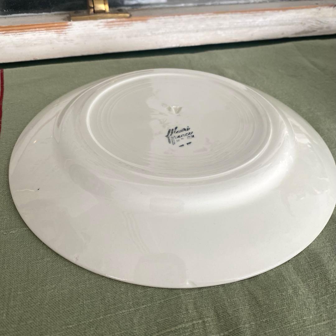 フランスアンティーククレイユモントロー HBCM プレートfreuriセット