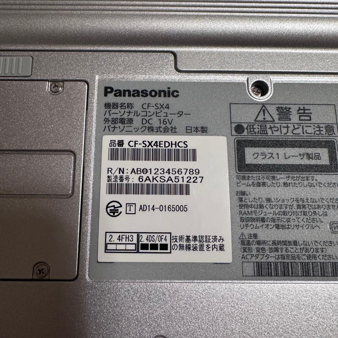 Panasonic パソコン CF-SX4 メモリ16GB SSD 480GB