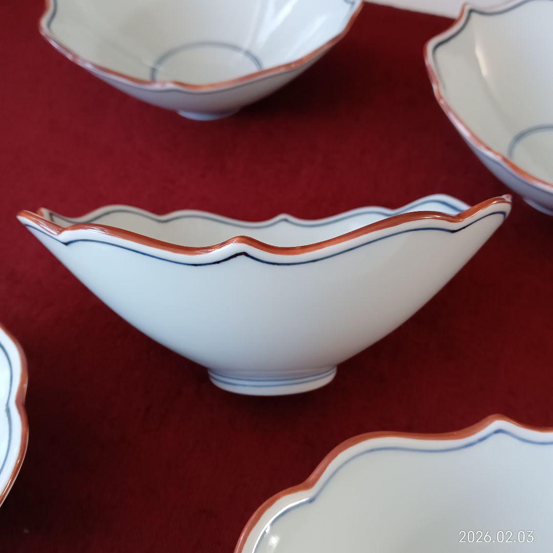 有田焼 青い装飾の四角形 陶器 深皿 10枚と有田焼 小鉢 10個