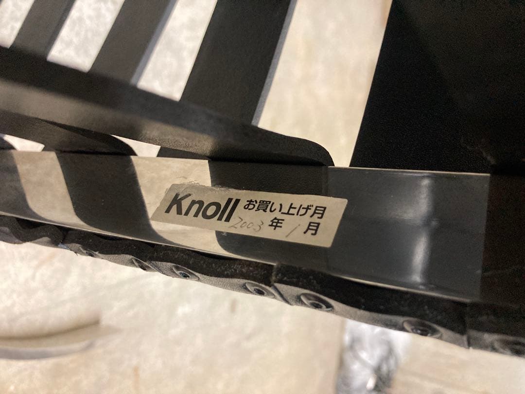 定価140万名作 良品 正規Knoll 黒 バルセロナ チェア③ オットマン