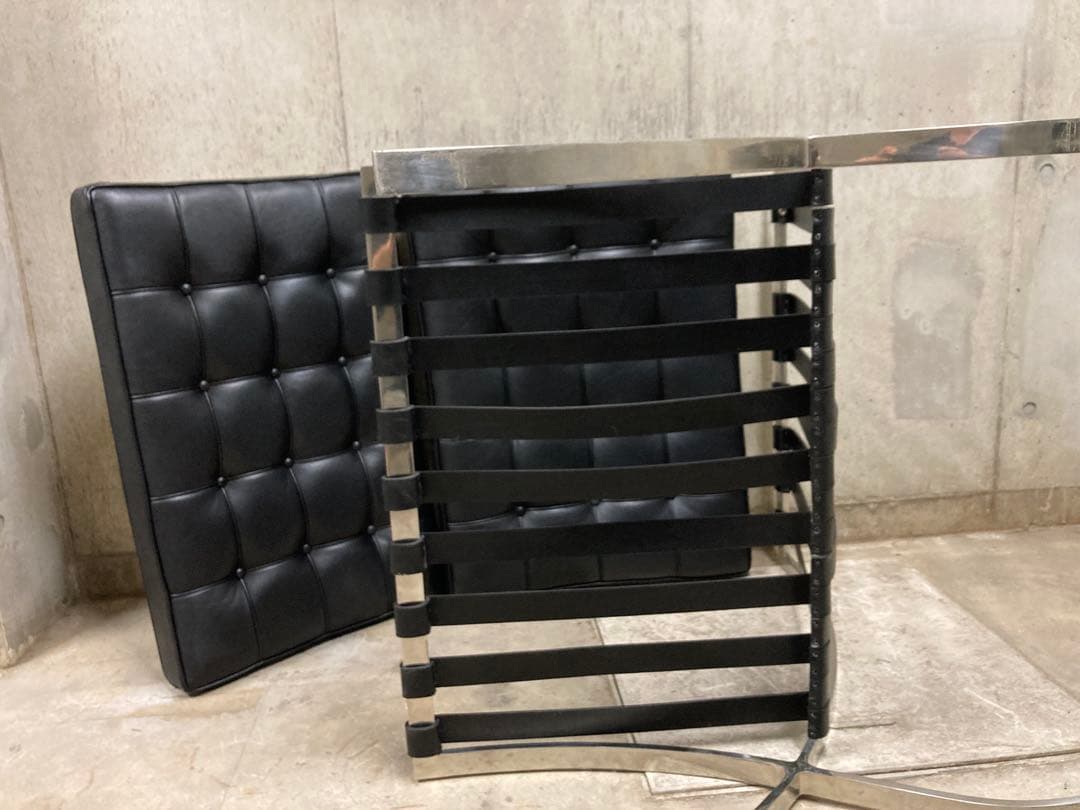 定価140万名作 良品 正規Knoll 黒 バルセロナ チェア③ オットマン