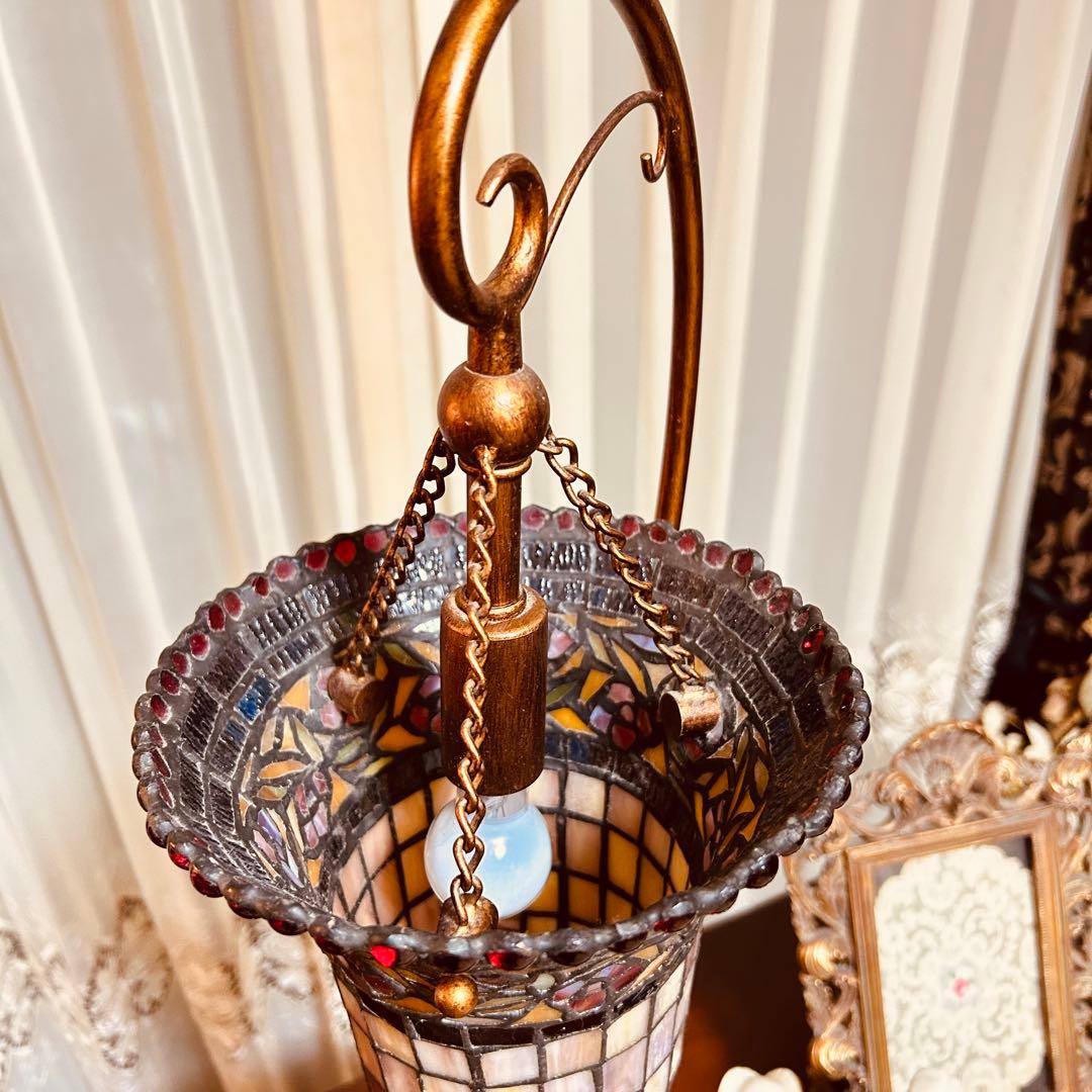 ステンドグラス ランプ　テーブルランプ　フロアランプ　アンティーク　高さ60