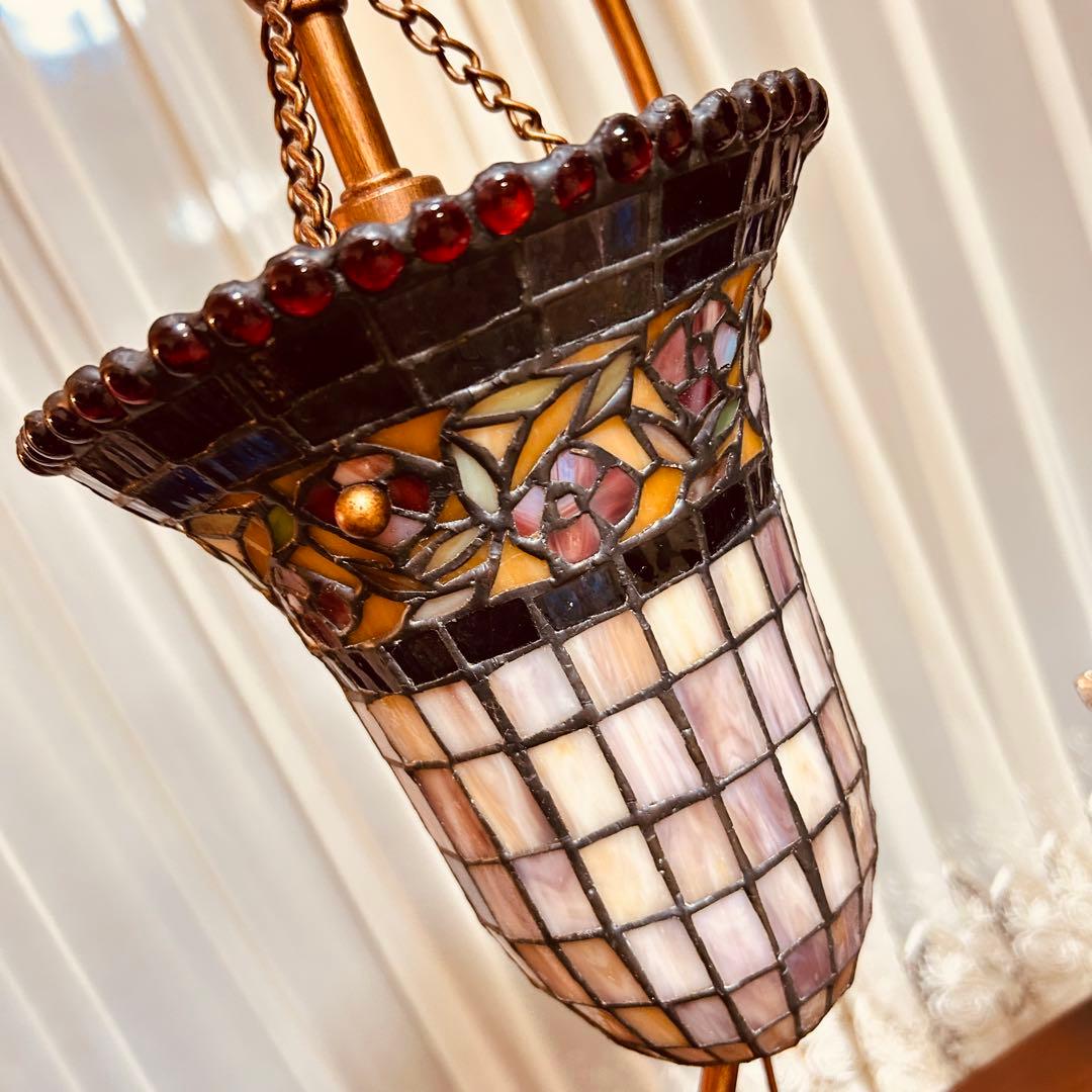 ステンドグラス ランプ　テーブルランプ　フロアランプ　アンティーク　高さ60