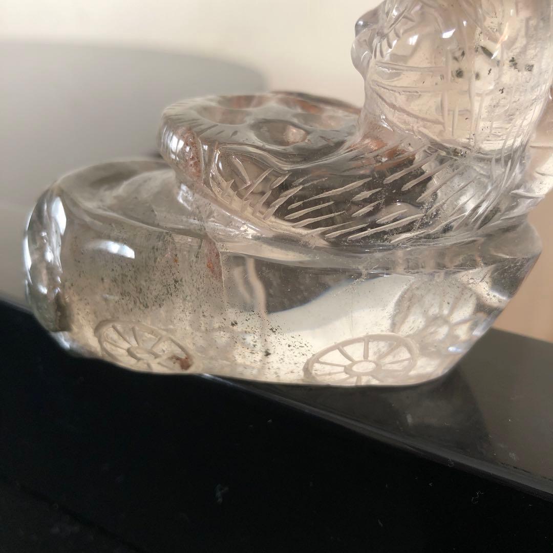 ガーデンクォーツ　水晶　天然石置物　猫