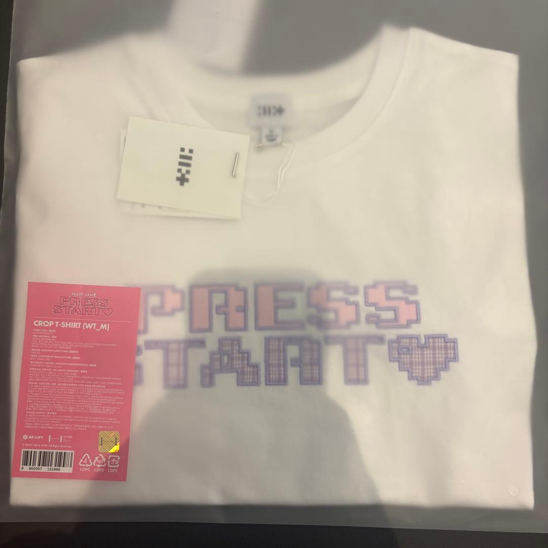 ILLIT アイリットPRESS START クロップTシャツ Mサイズ