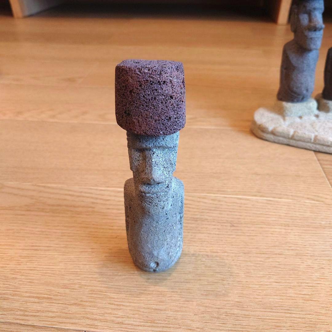 イースター島のモアイ像 置物7体＆台座