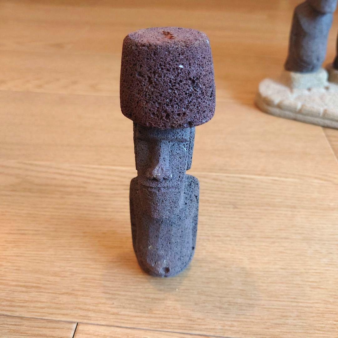 イースター島のモアイ像 置物7体＆台座