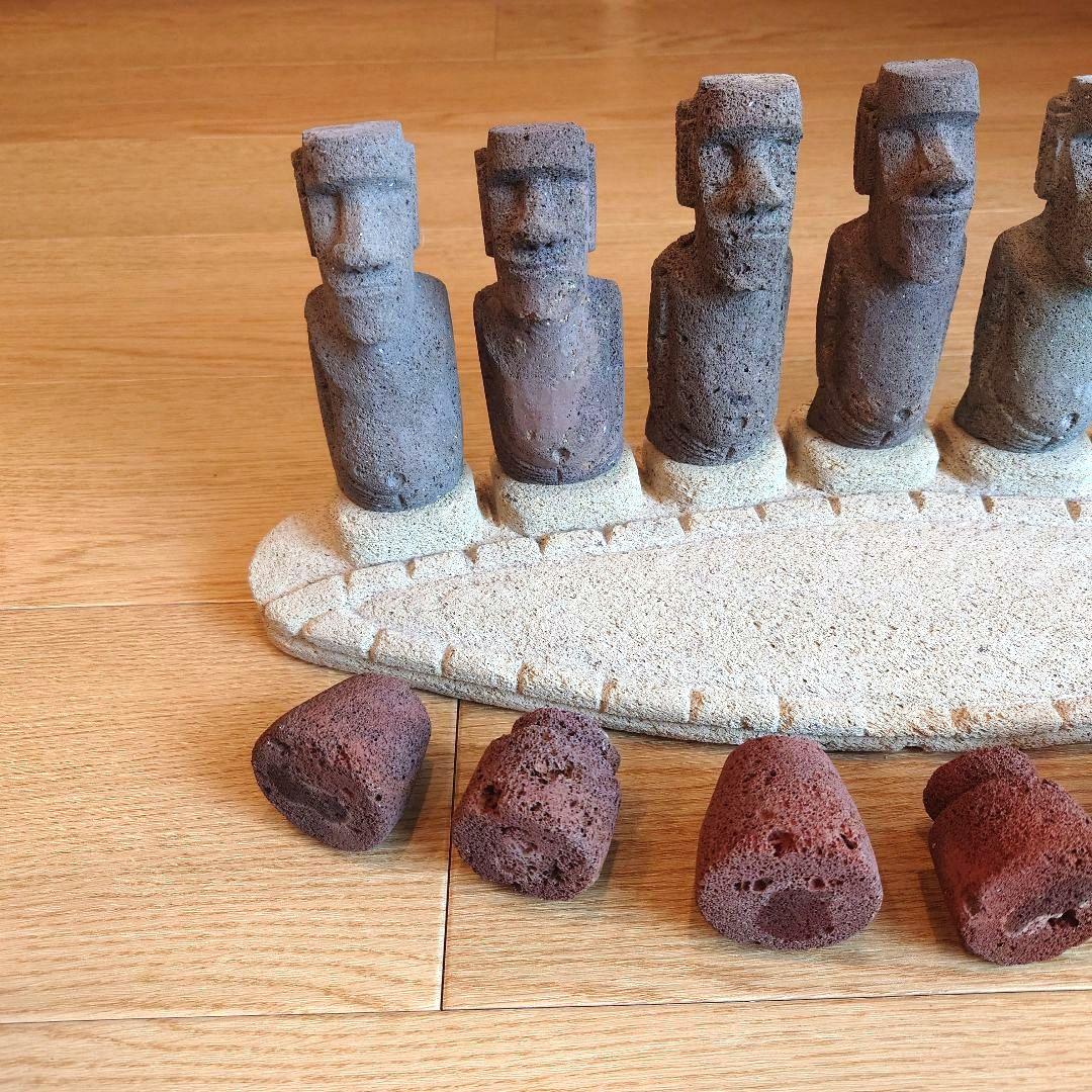 イースター島のモアイ像 置物7体＆台座