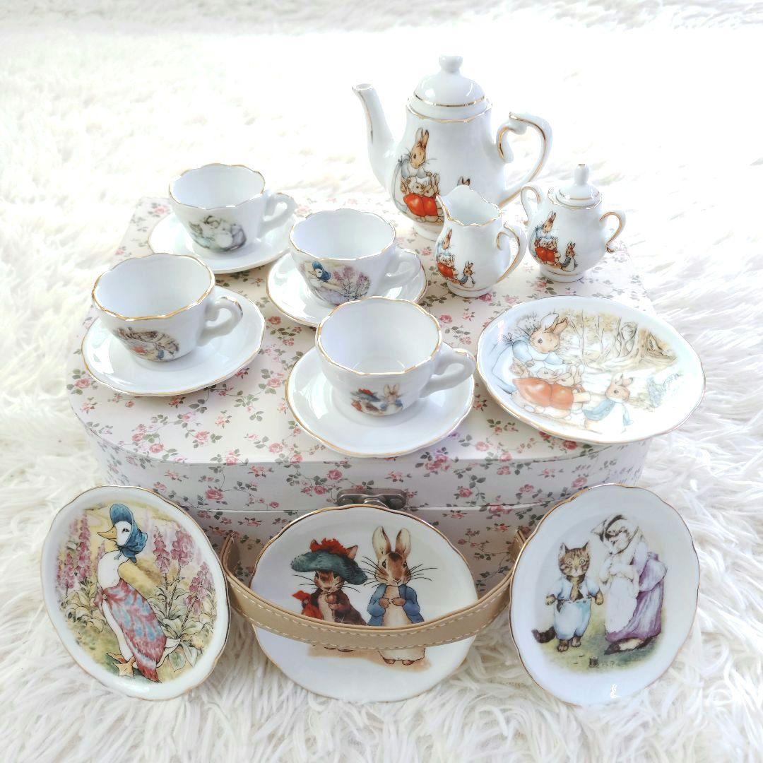 【希少・未使用品】ピーターラビット&フレンズ　ミニチュア　食器セット　インテリア