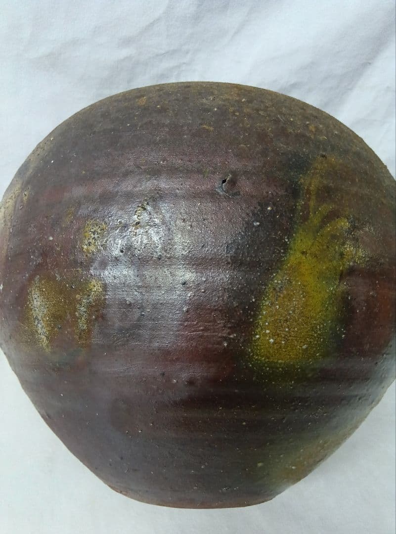 備前焼　壺　浮田曙　共箱　花器　花入　飾り壺　インテリア　置物　花瓶　大きな壺