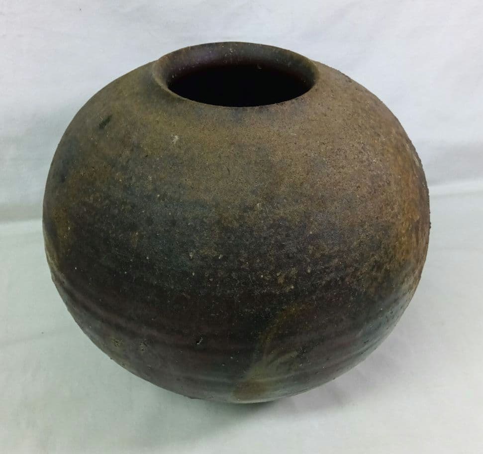 備前焼　壺　浮田曙　共箱　花器　花入　飾り壺　インテリア　置物　花瓶　大きな壺