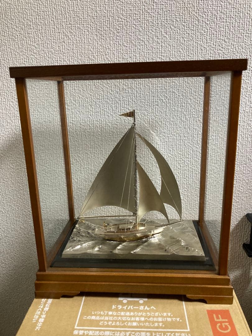 現状品　船置物 銀メッキ