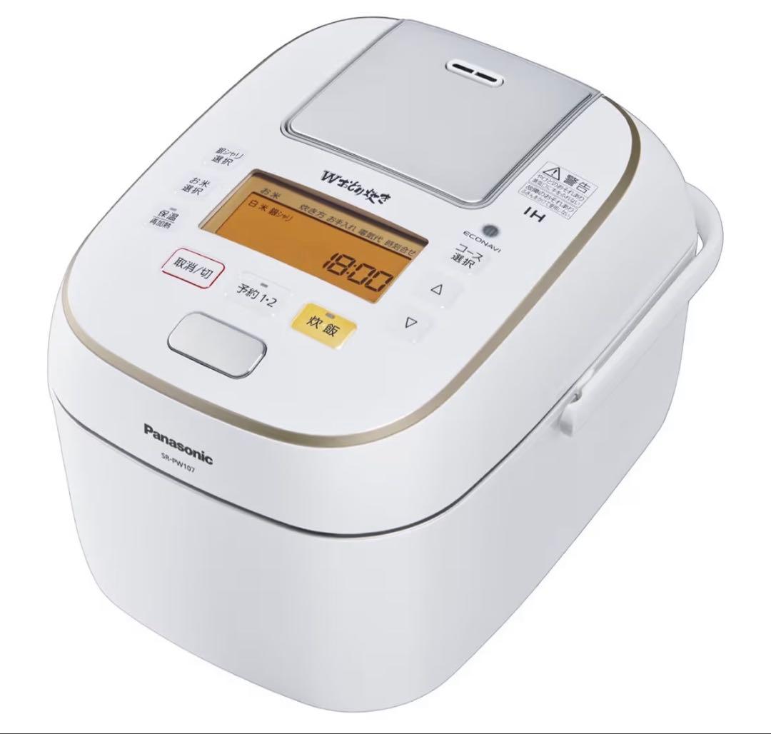 パナソニック 5.5合 炊飯器 SR-PW107-W ホワイト