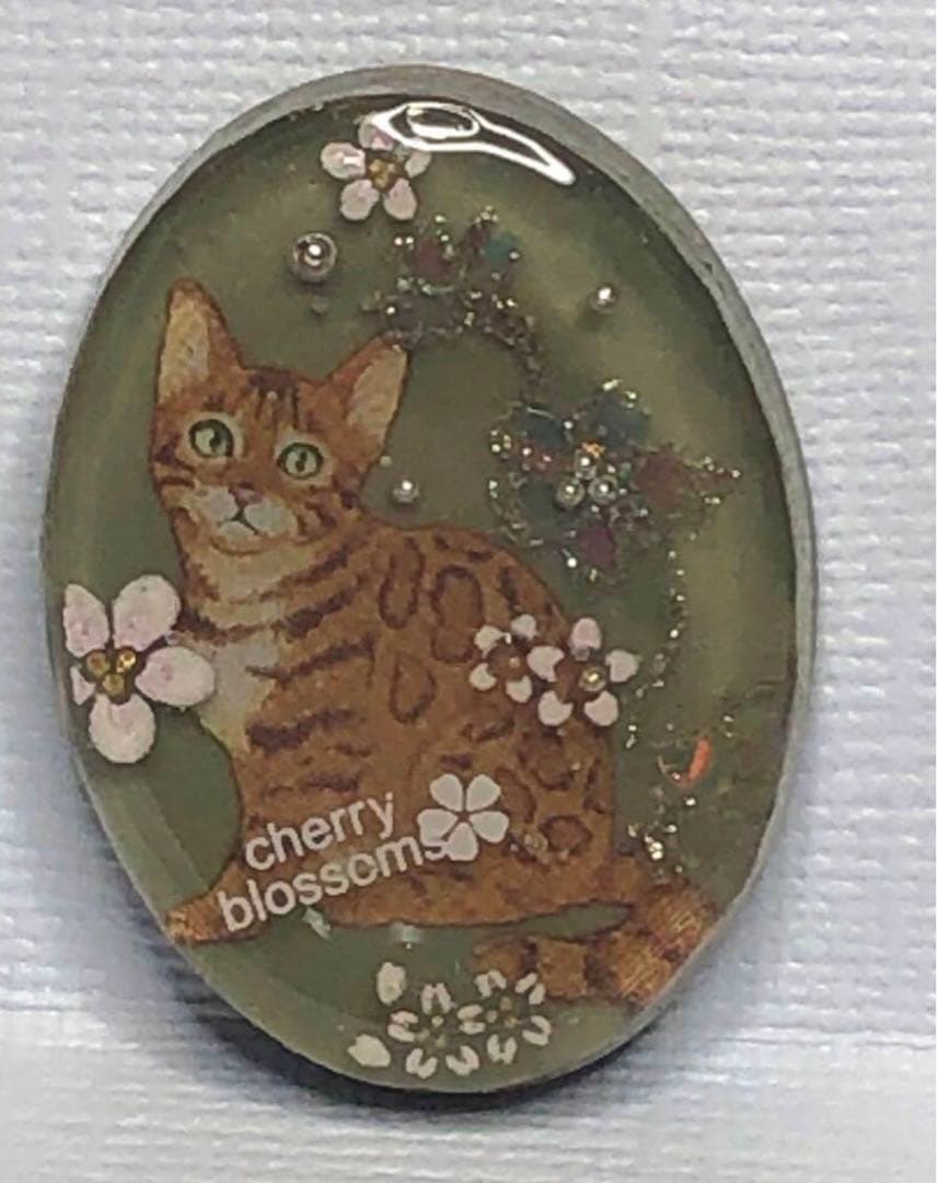 レジンヘアゴム いちごソーダー猫ちゃん