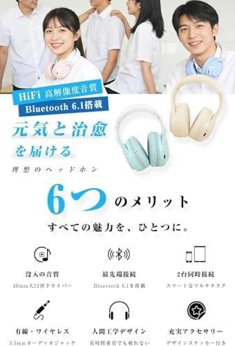 ヘッドホン Bluetooth ワイヤレスヘッドホン 有線 無線 両用 Blue