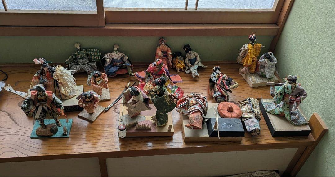 和紙の手作り紙人形　18体セット