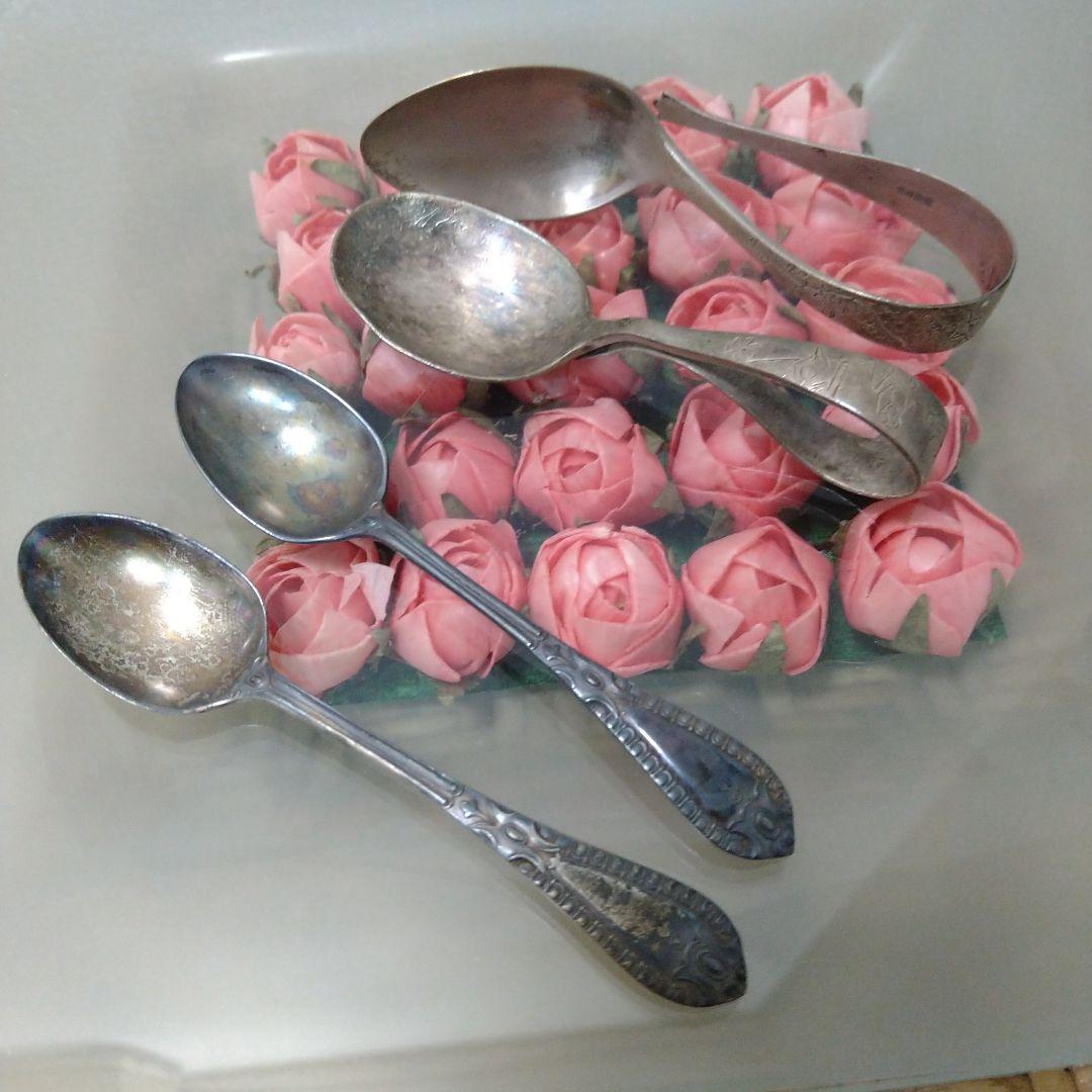 銀製アンティークスプーン＆ベビースプーン4本SET 66.4g