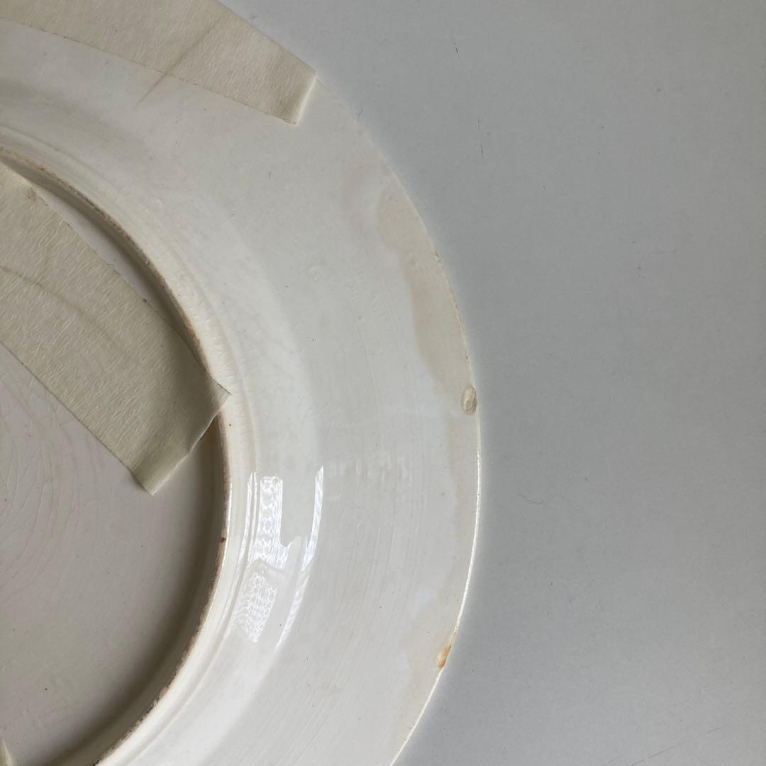 花柄のクリーム色陶磁器皿 2枚セット