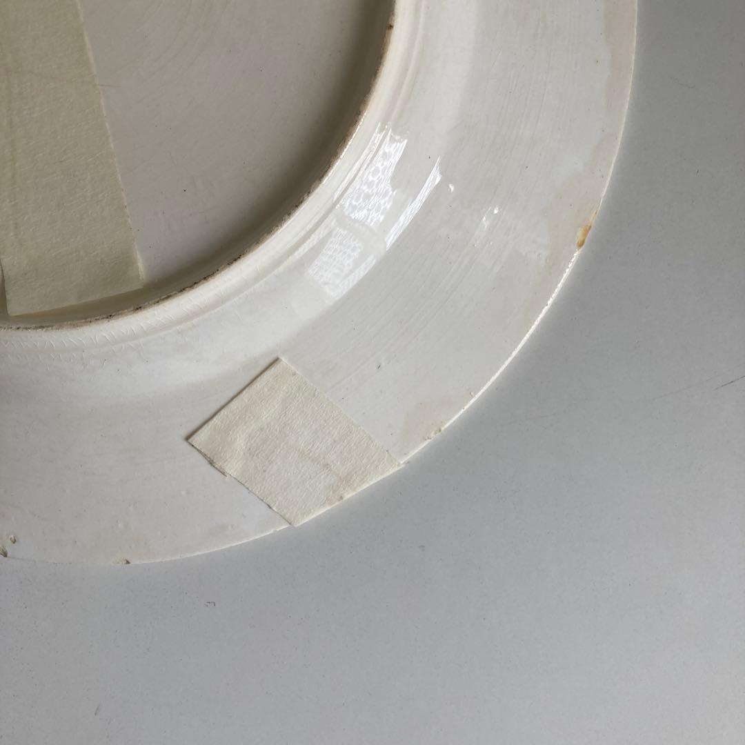 花柄のクリーム色陶磁器皿 2枚セット