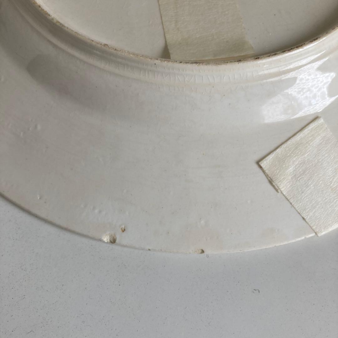 花柄のクリーム色陶磁器皿 2枚セット