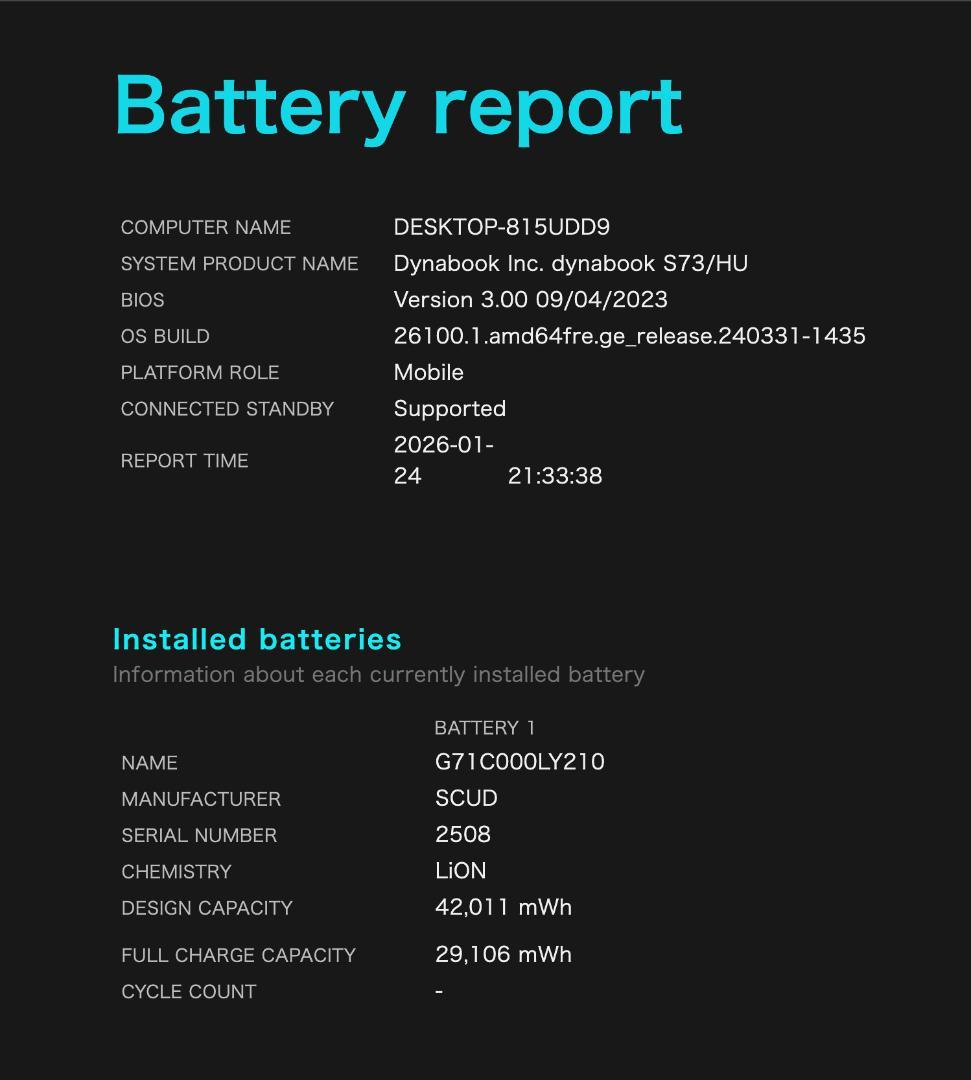 i*i様 dynabook S73 Win11 Pro 25H2 Office