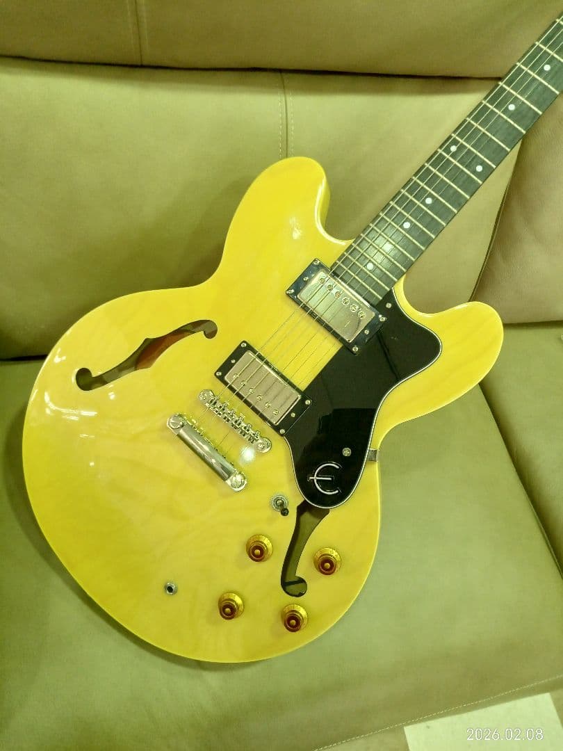 Epiphone　DOT NA ナチュラル　傷なし　ネック良好　純正ソフトケース