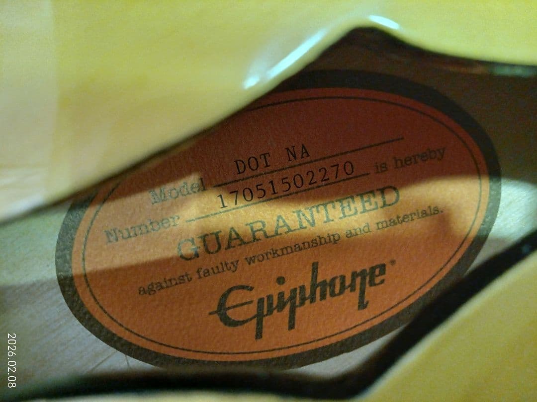 Epiphone　DOT NA ナチュラル　傷なし　ネック良好　純正ソフトケース