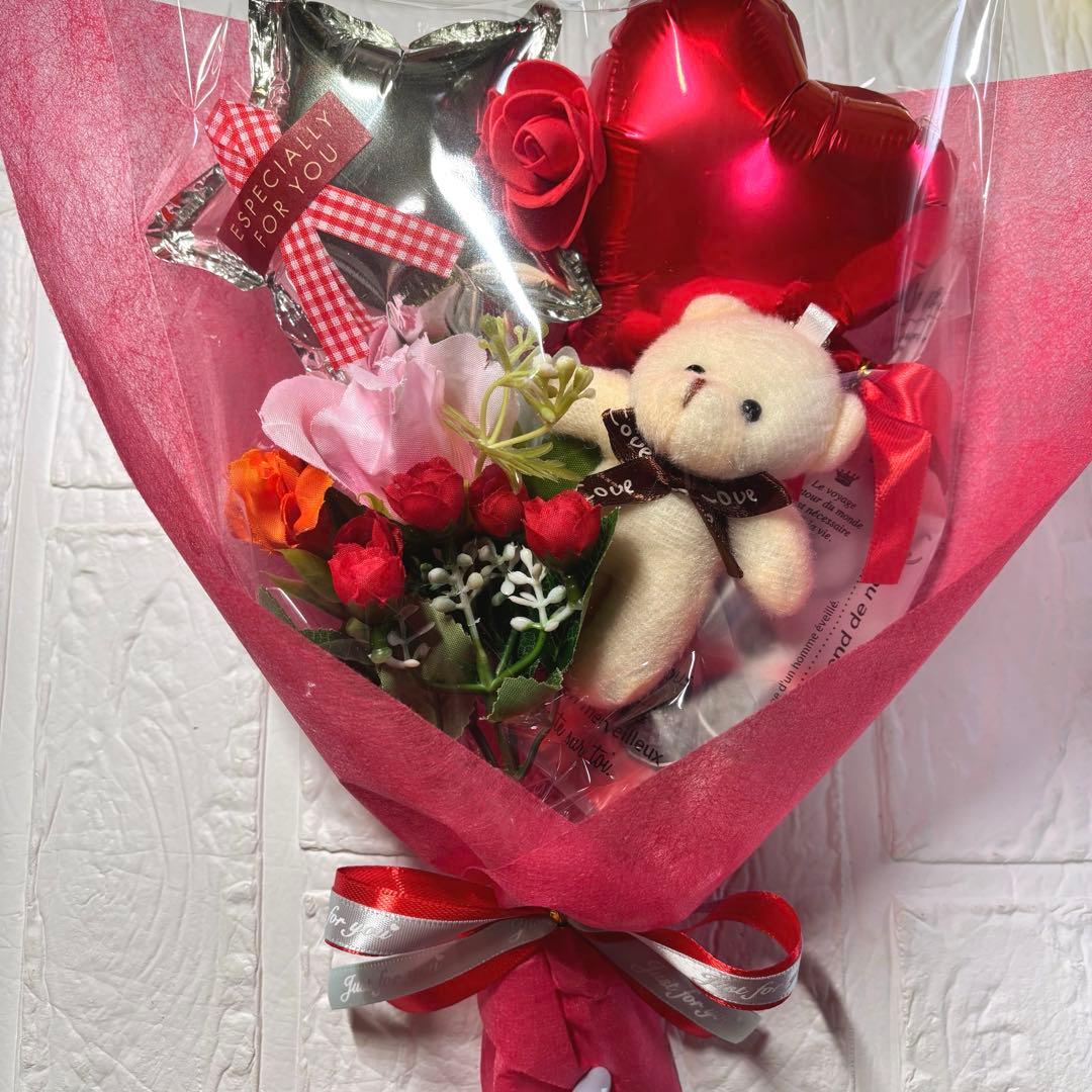 バルーンブーケ くま プチギフト 卒業 卒園 離任式 転勤 異動 5個