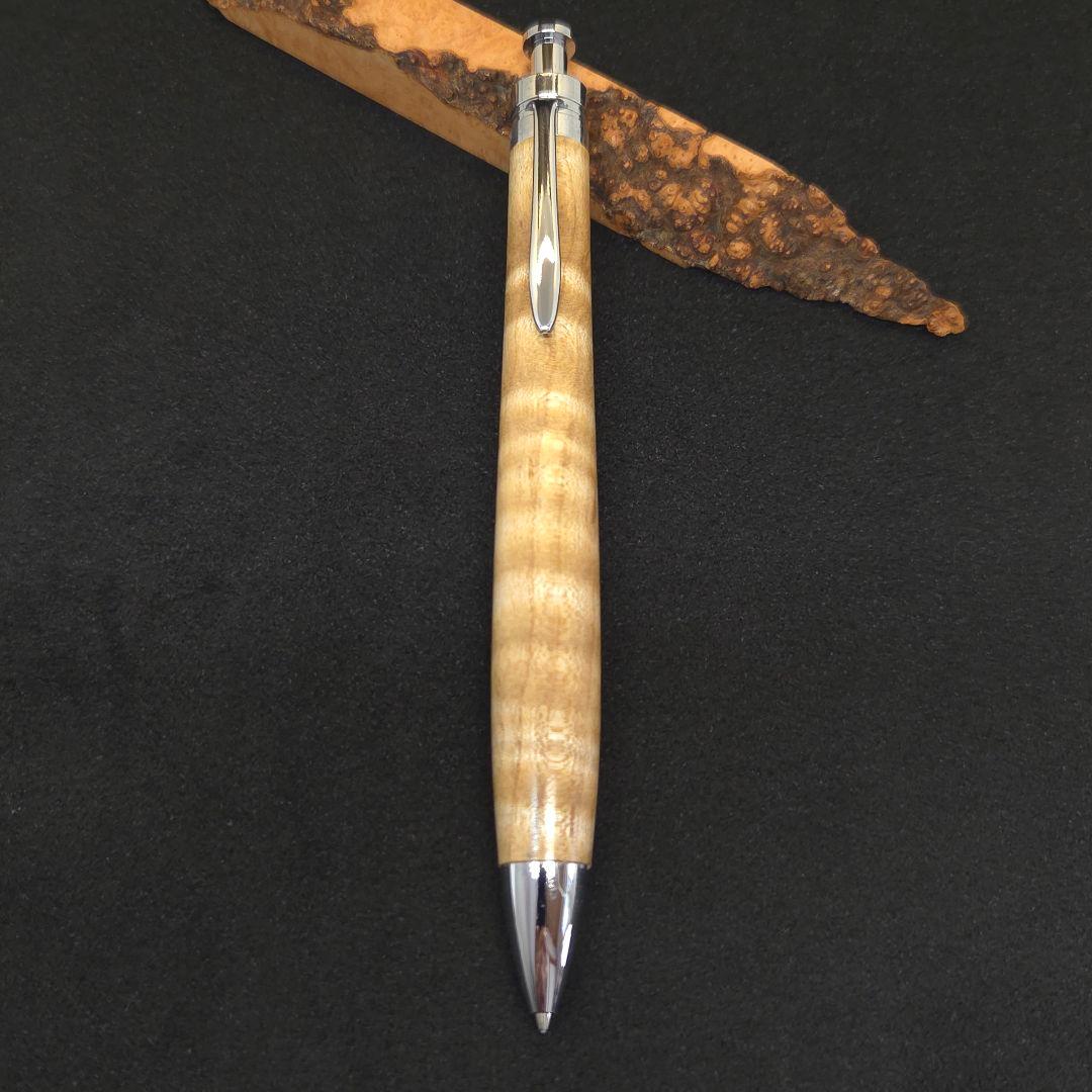 No.24ハンドメイド木軸シャーペンメープル縮み杢