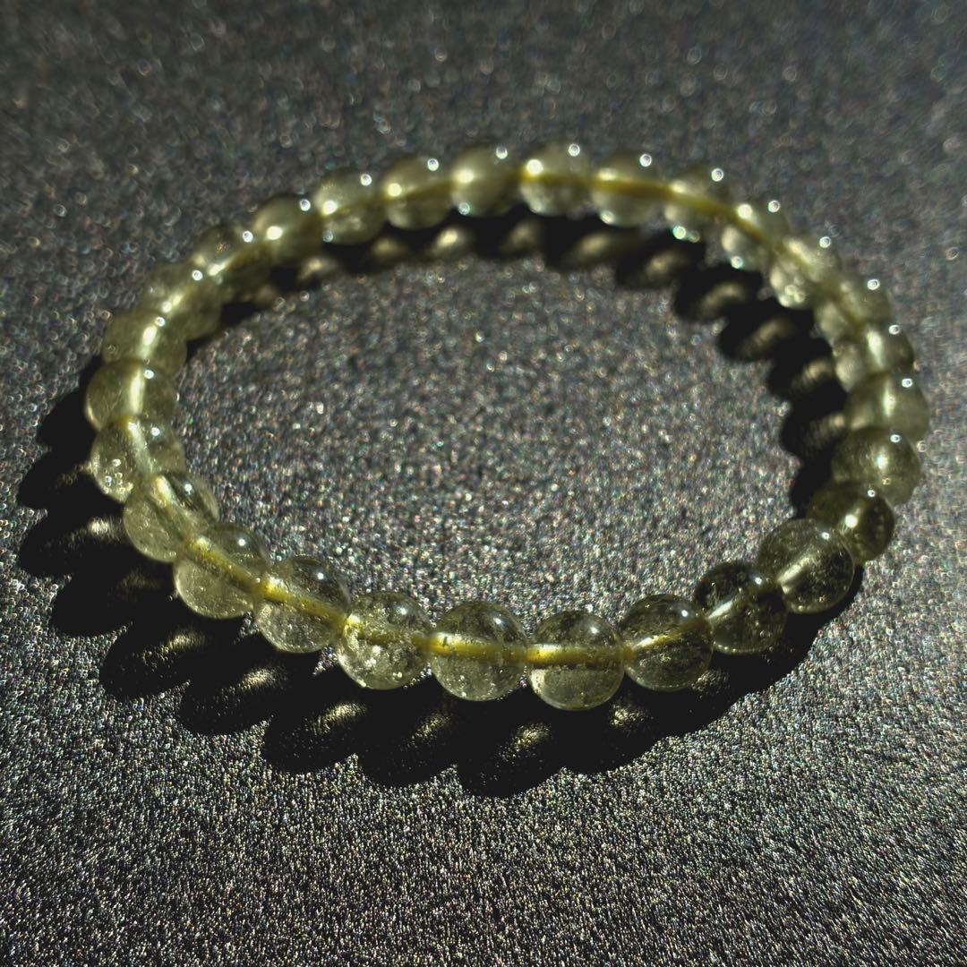 リビアングラス ブレスレット 6.8mm／高透明／天然ガラス／隕石衝突