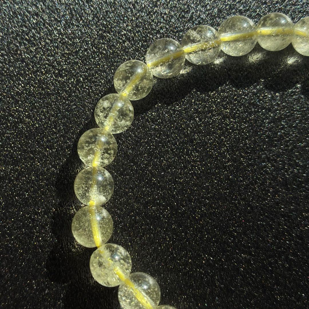 隕石衝突ガラス リビアングラス ブレスレット 6.8mm サハラ砂漠の神秘