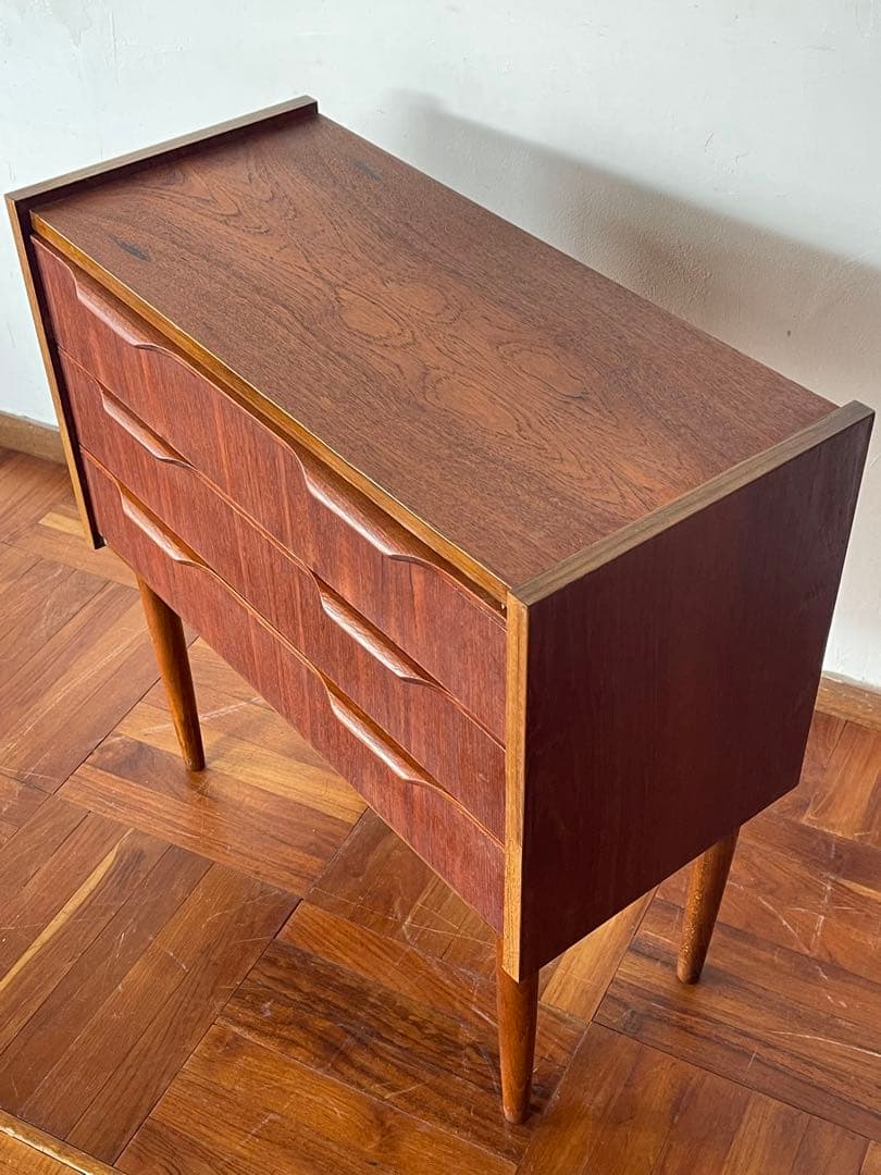 北欧 デンマーク ヴィンテージ チーク 3段 スモール チェスト