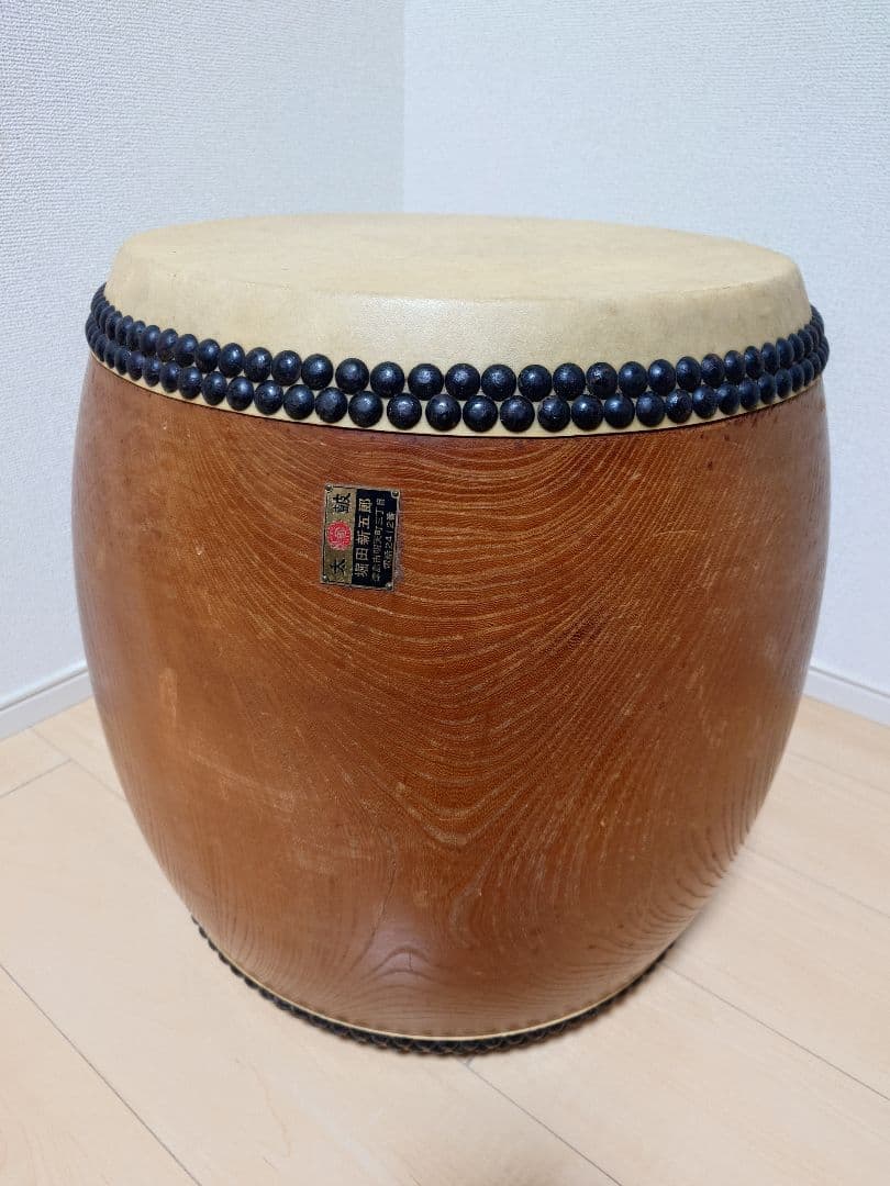 堀田新五郎 和太鼓 長胴太鼓 耳無し 鼓面直径約36cm