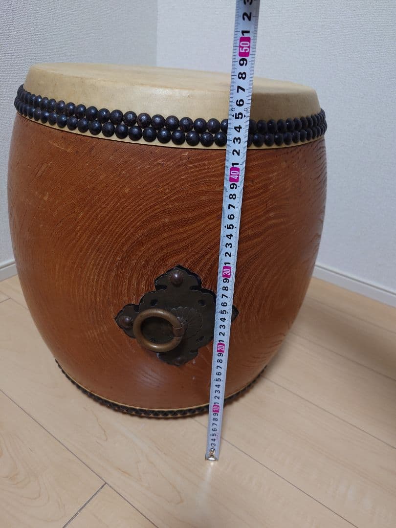 堀田新五郎 和太鼓 長胴太鼓 耳無し 鼓面直径約36cm