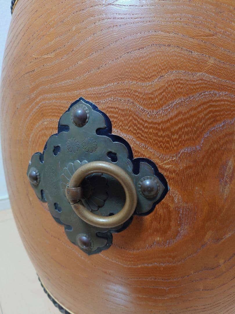 堀田新五郎 和太鼓 長胴太鼓 耳無し 鼓面直径約36cm