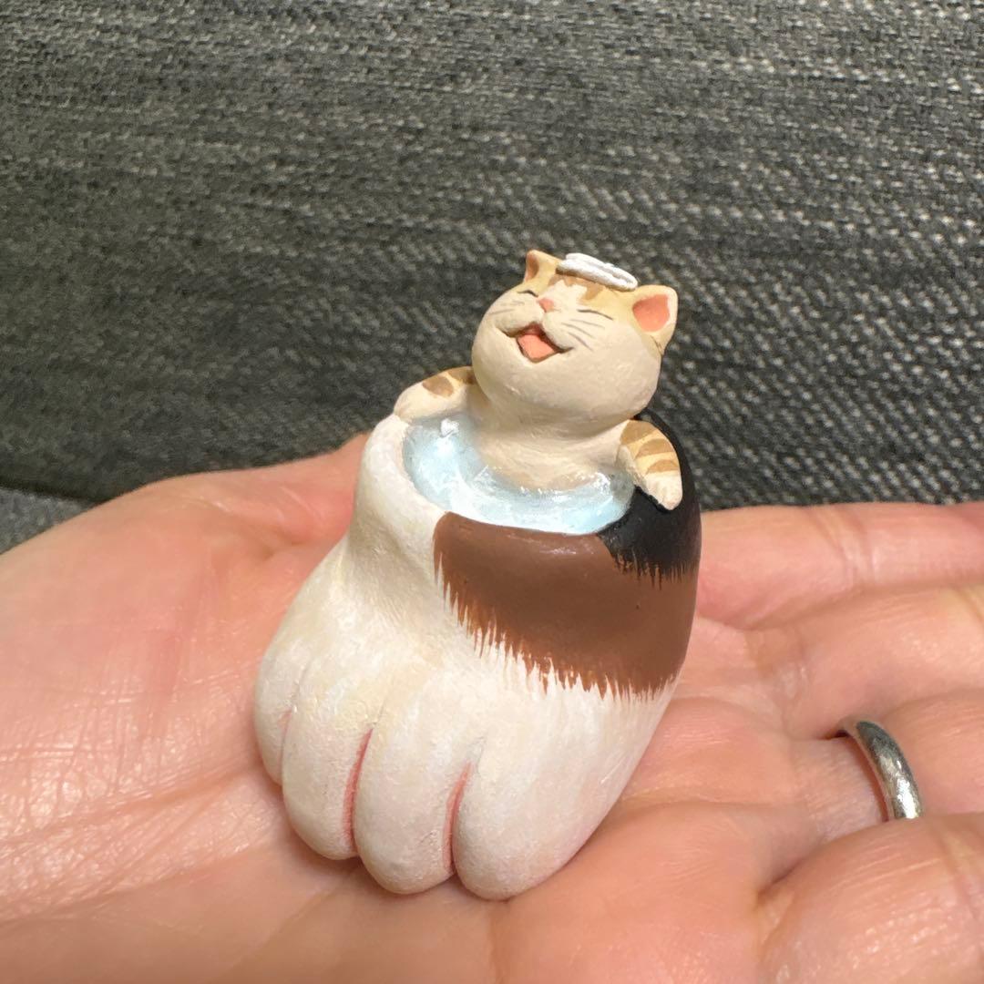 最終価格！作家もりわじん　手捻り１点もの　猫足風呂　招き猫