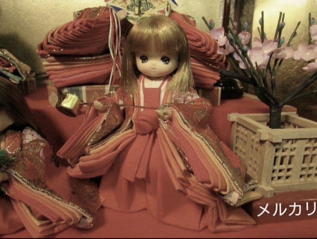 リカちゃん★親王 三人官女☆五人飾ケース お雛様 雛人形☆カスタム