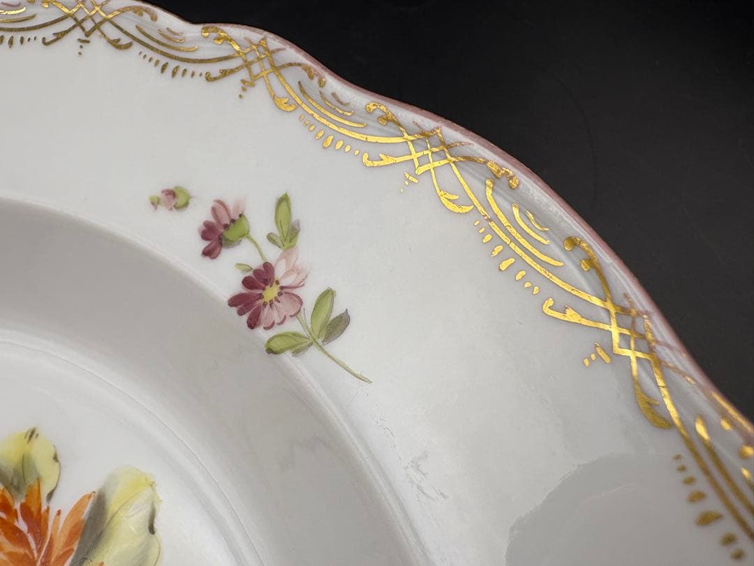 n*k様 マイセンMeissenフラワーブーケプレート23cm 二級品