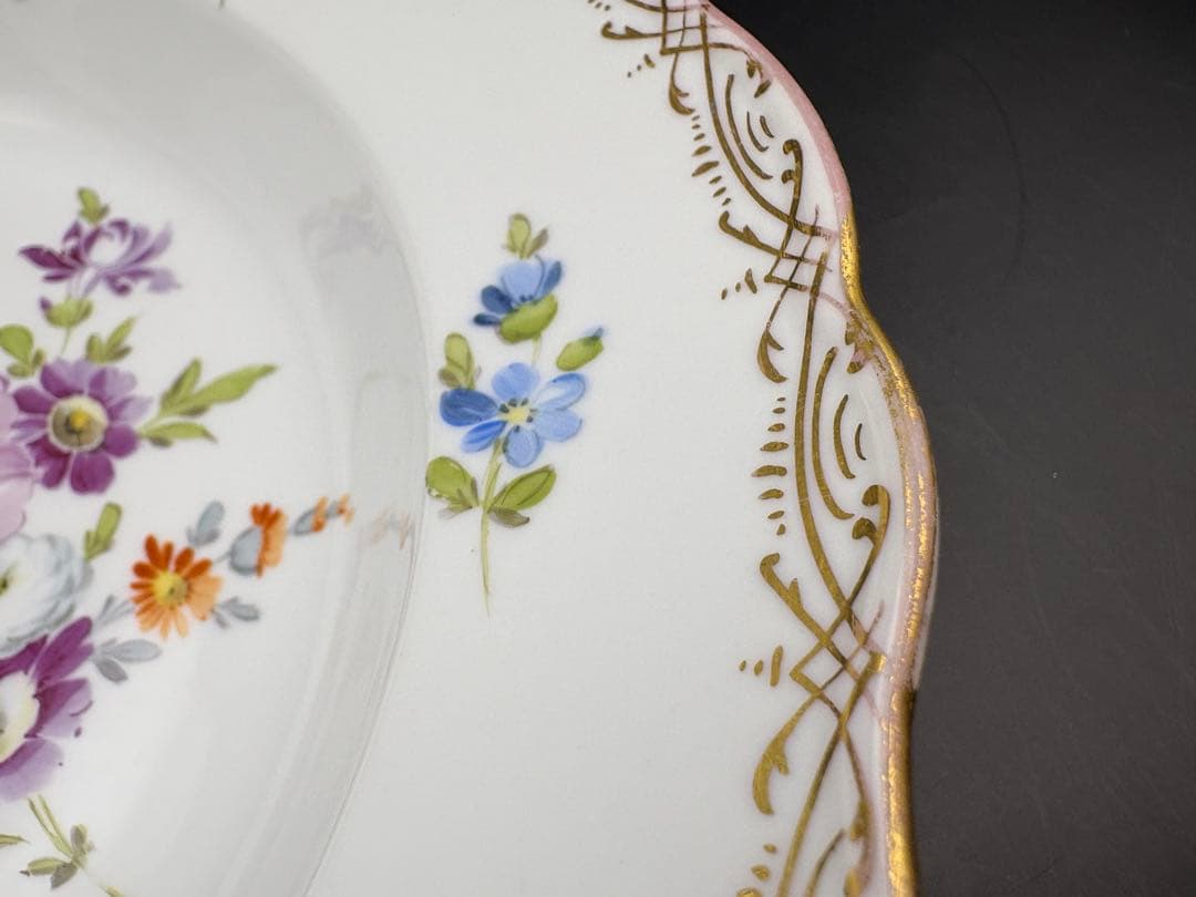 n*k様 マイセンMeissenフラワーブーケプレート23cm 二級品