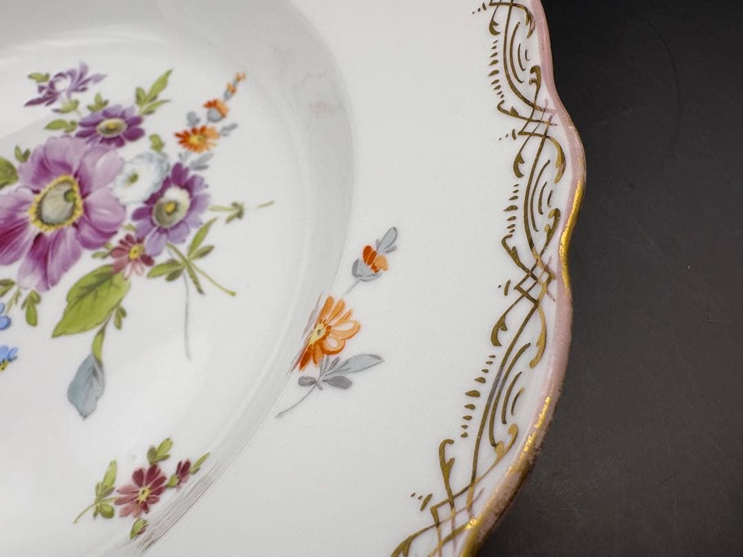 n*k様 マイセンMeissenフラワーブーケプレート23cm 二級品