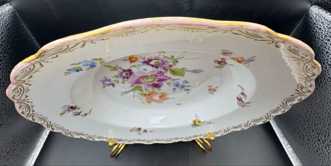 n*k様 マイセンMeissenフラワーブーケプレート23cm 二級品