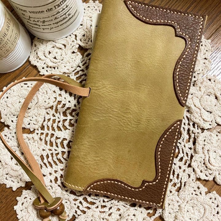 ご確認用 牛ヌメ革カーキ トラベラーズノートカバー　牛革　手帳カバー