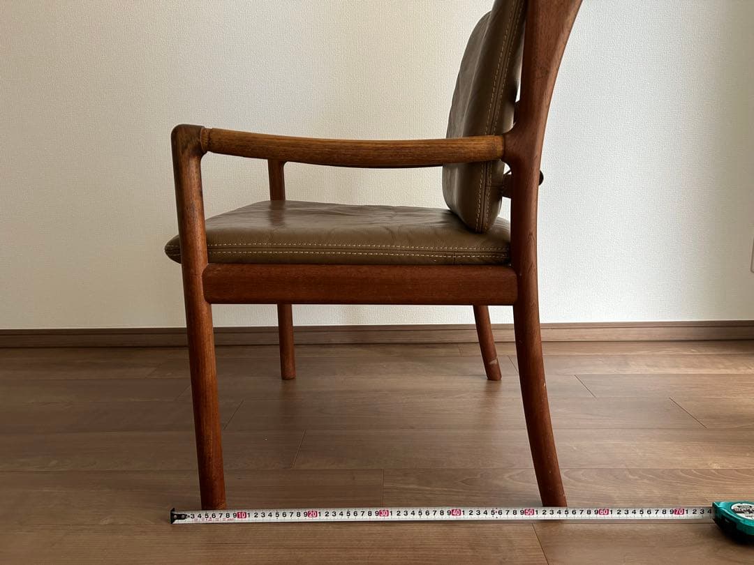 日田工芸 ヴィンテージ チーク無垢材×本革 アームチェア ダイニング マキシム