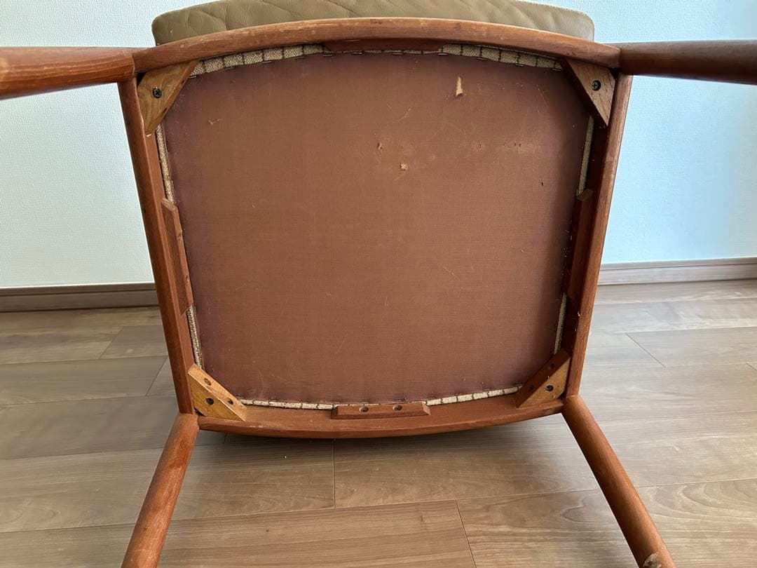 日田工芸 ヴィンテージ チーク無垢材×本革 アームチェア ダイニング マキシム