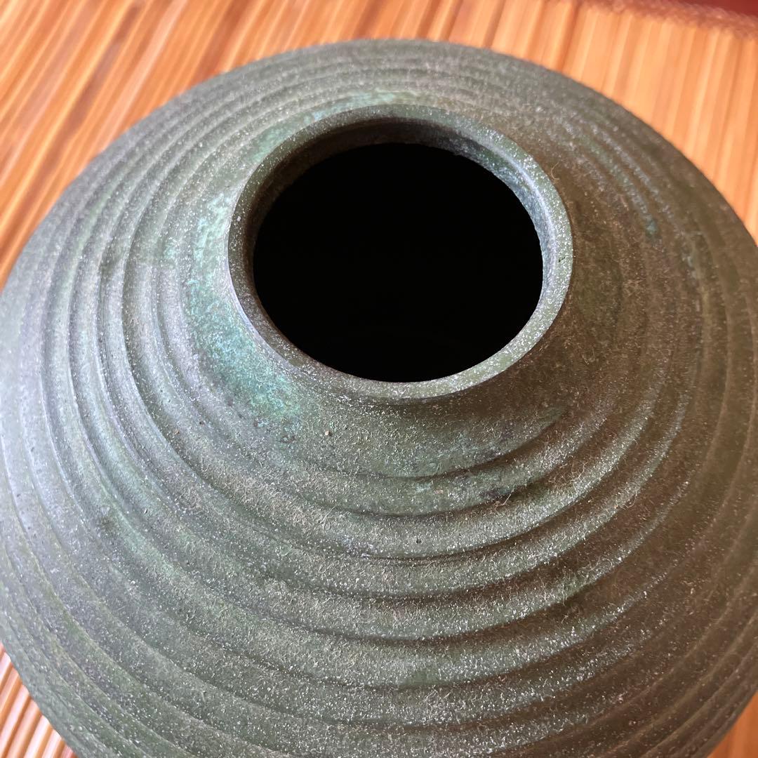 【新品】花瓶　置物　花　インテリア雑貨　鋳金　壺　床の間　銅　工芸品　生花　茶道