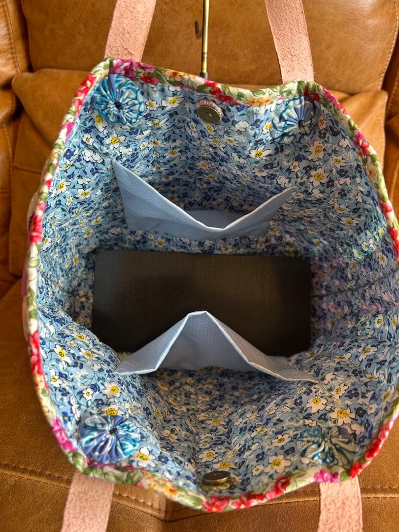 ハンドメイド　パッチワーク　キルト　バック　リバティ