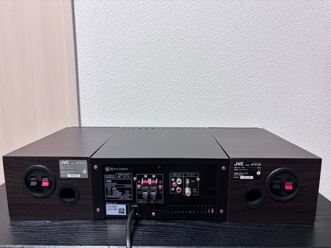 JVC CA-EXS5 コンポ、Bluetooth対応、ウッドコーン、リモコン付