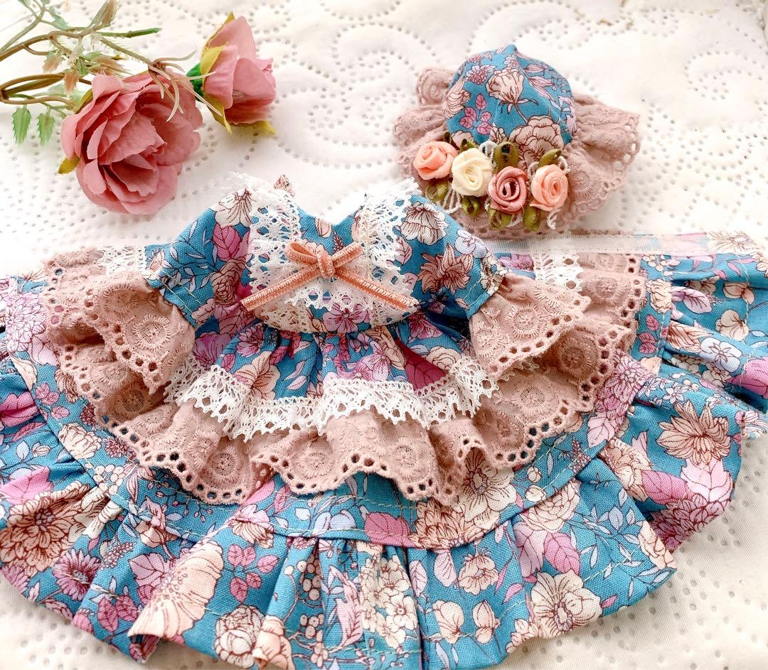 リカちゃんハンドメイド服★ 大人ガーリードレス★モーヴィピンクレース